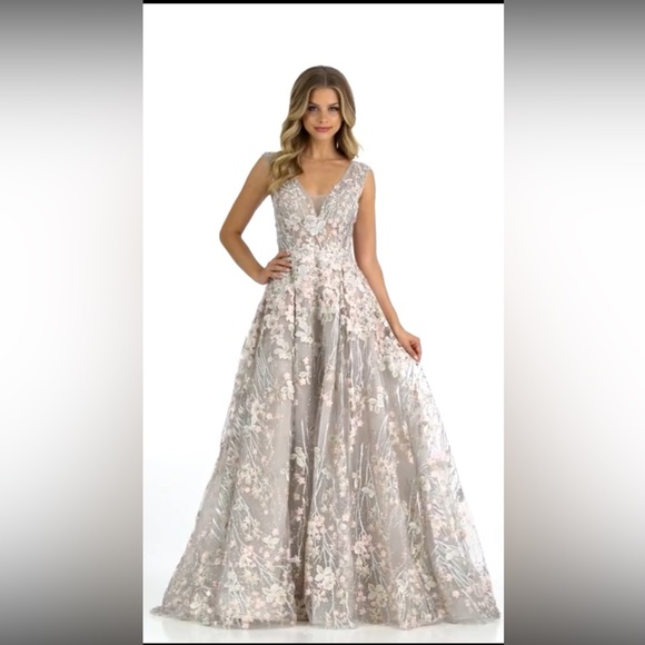 MAC DUGGAL Embroidered Floral Ball Gown - Picture 2 of 7